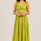 Olive Bloom Tiered Maxi Dress
