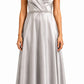 Celeste Floral Shoulder Satin Maxi Gown