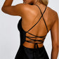 Black Satin Open Back Mini Dress for Parties & Date Nights