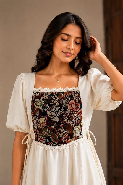 Elara Floral Corset Maxi Dress