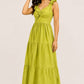 Olive Bloom Tiered Maxi Dress
