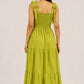 Olive Bloom Tiered Maxi Dress