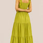 Olive Bloom Tiered Maxi Dress