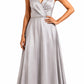 Celeste Floral Shoulder Satin Maxi Gown