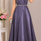 Celeste Floral Shoulder Satin Maxi Gown