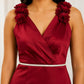 Ruby Blossom Satin Maxi Dress
