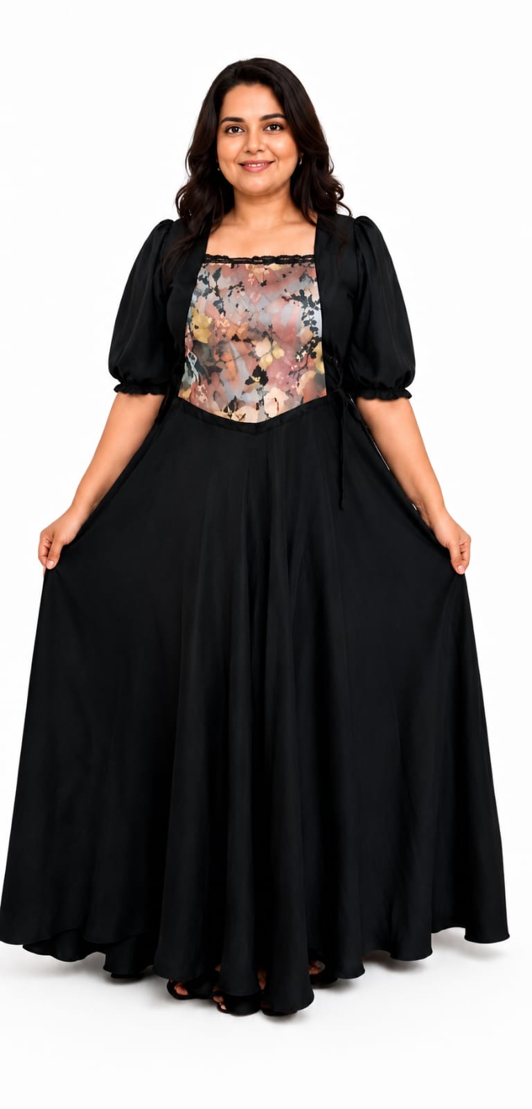 Elara Floral Corset Maxi Dress