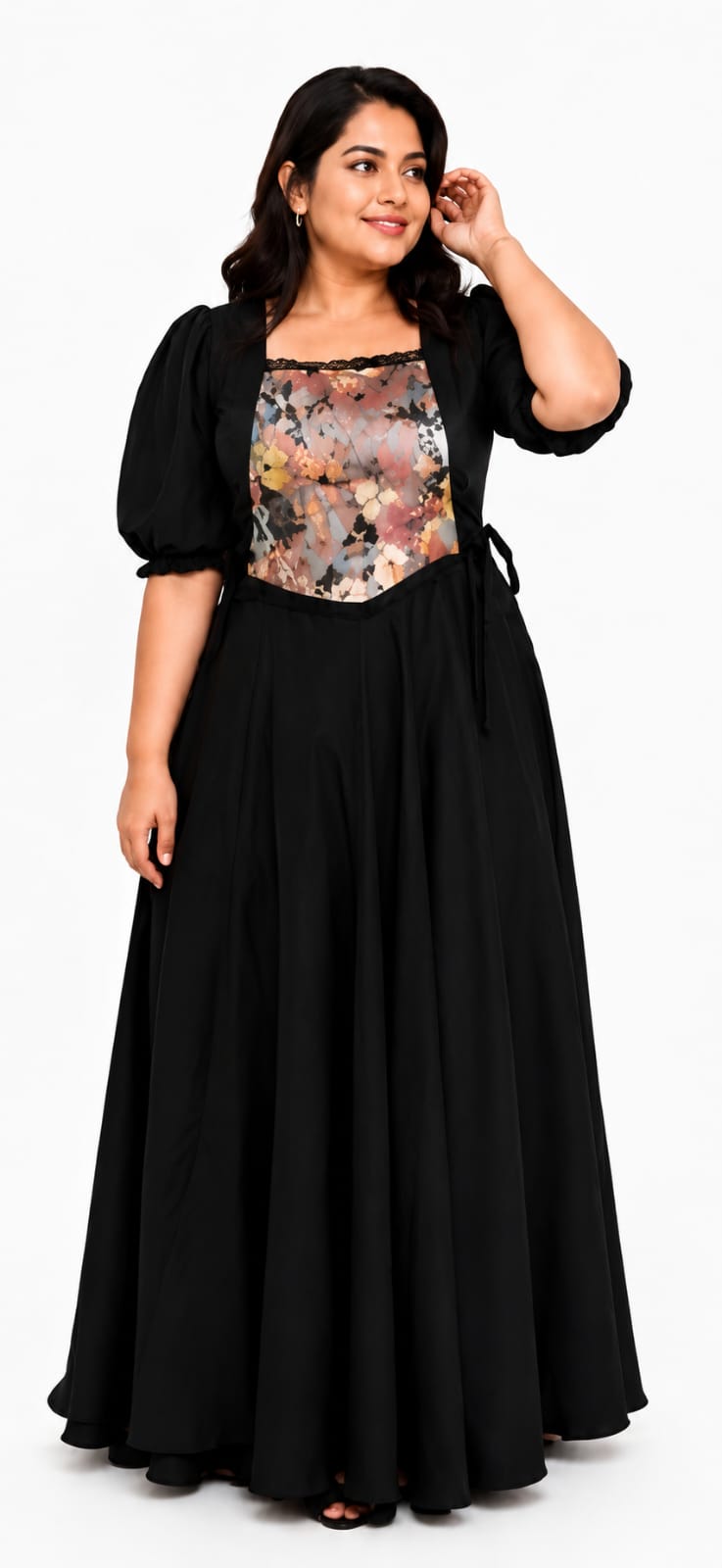 Elara Floral Corset Maxi Dress