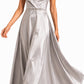 Celeste Floral Shoulder Satin Maxi Gown