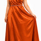 Celeste Floral Shoulder Satin Maxi Gown