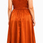 Celeste Floral Shoulder Satin Maxi Gown