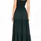 DRESZA Wine Ruffle Strap Tiered Maxi Dress for Women | Elegant Flowy Summer Dress