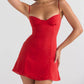 CHRISTIANA A line MINI DRESS in Red