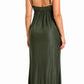 Dusty Mauve Satin Cowl Neck Maxi Dress