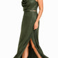 Dusty Mauve Satin Cowl Neck Maxi Dress