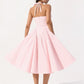 Arina strawberry gingham halter midi sundress