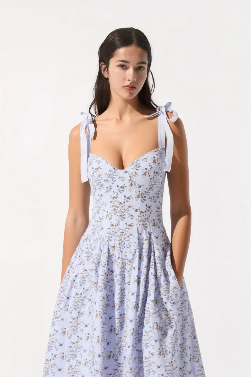 Grace midi Sundress in Blue