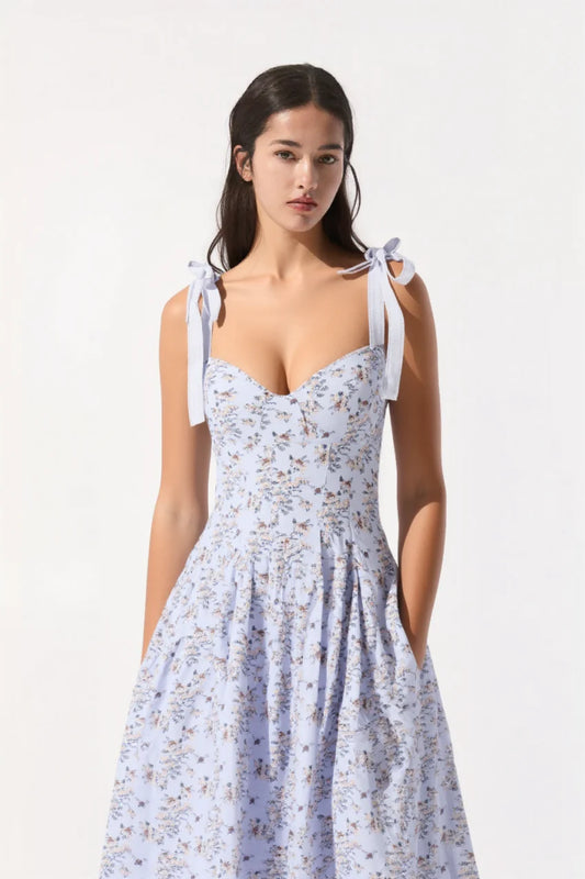 Grace midi Sundress in Blue